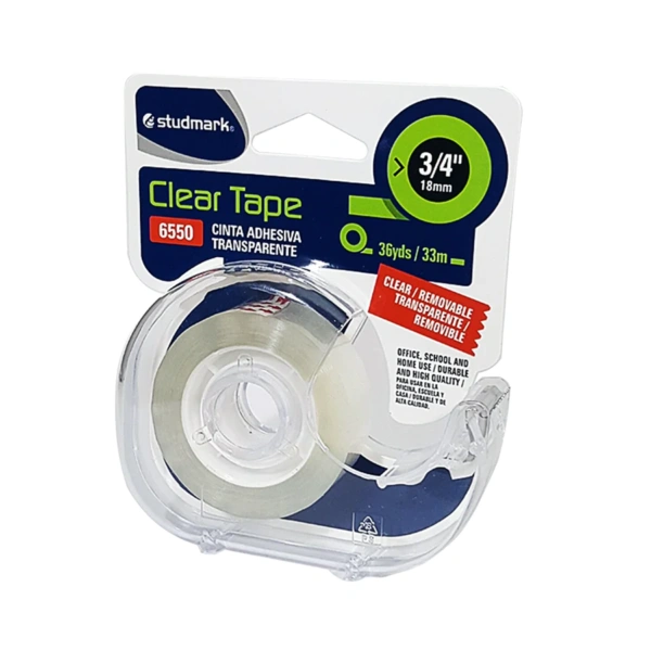 TAPE TRANSPARENTE 3/4 36YD CON DISPENSADOR