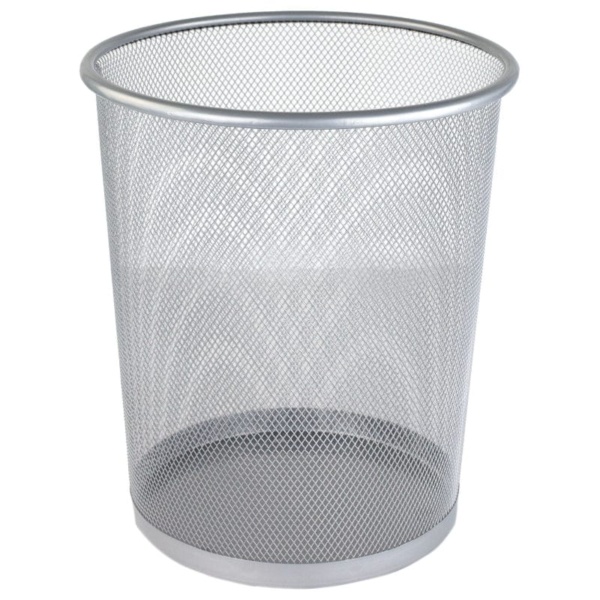 CESTO DE BASURA MESH PLATA