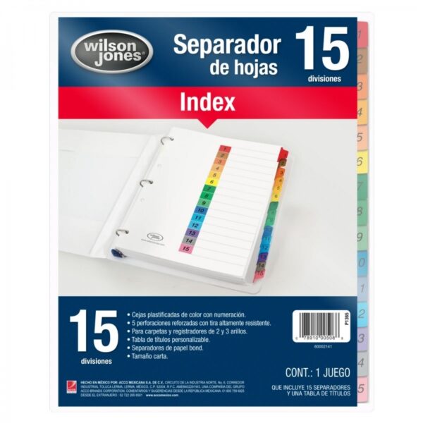 DIVISIONES NUMERADAS 1-15 WILS