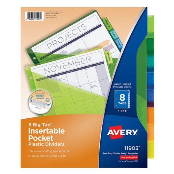 DIVISIONES AVERy 11903 8TABS