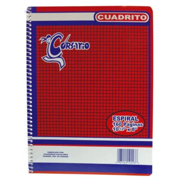 LIBRETA ESPIRAL CUADRITOS 160P