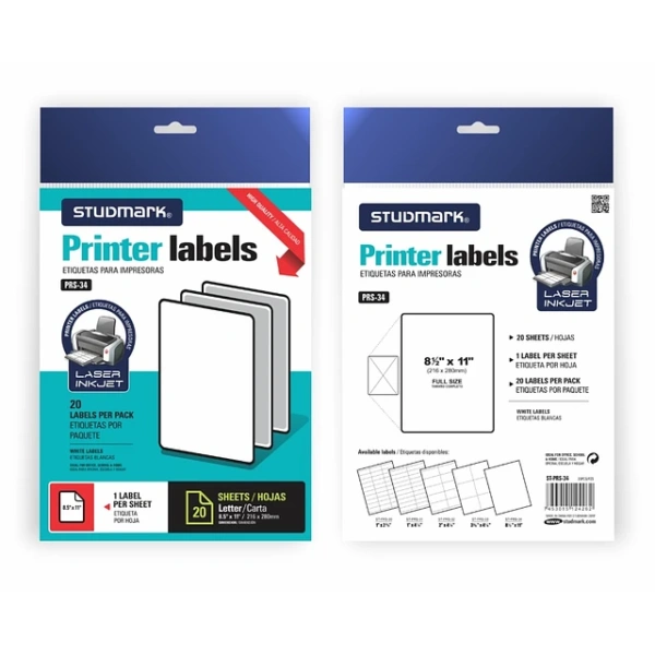 ETIQUETAS STUDMARK8.5X11(20)