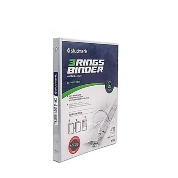 PORTAFOLIO ARO O 1" CON CUBIERTA TRANSPARENTE BLANCO