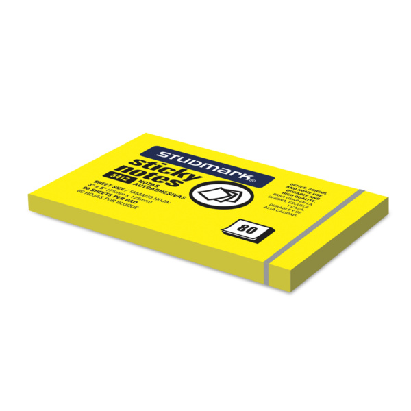 NOTAS ADHESIVAS STUDMARK 3X5 AMARILLAS NEON