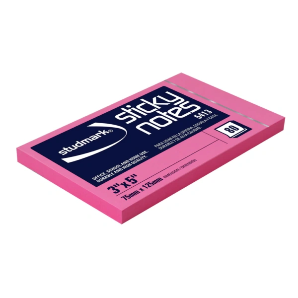 NOTAS ADHESIVAS STUDMARK 3X5 ROSADAS NEON