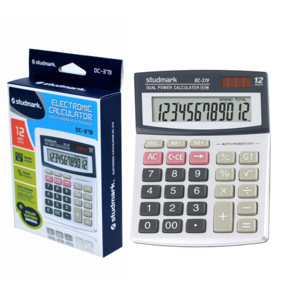 CALCULADORA STUDMARK 12 DIGITOS SOLAR Y BATERIA