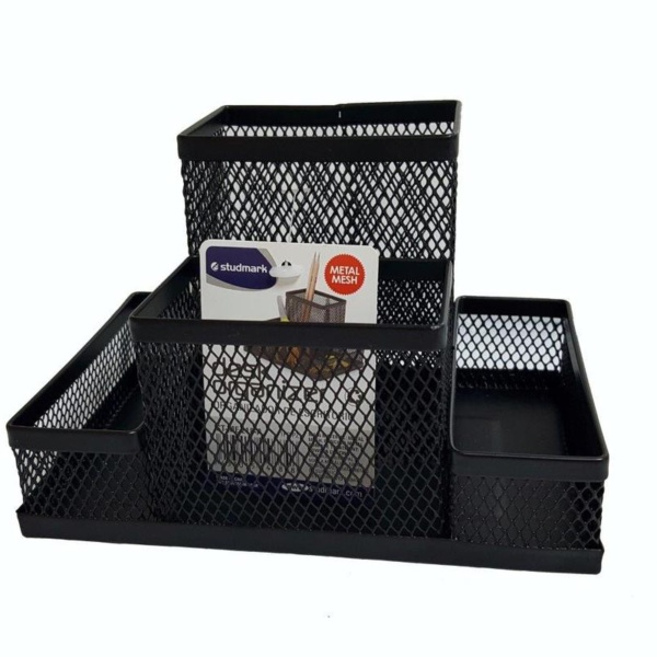 ORGANIZADOR DE ESCRITORIO MESH NEGRO MEDIANO STUDMARK